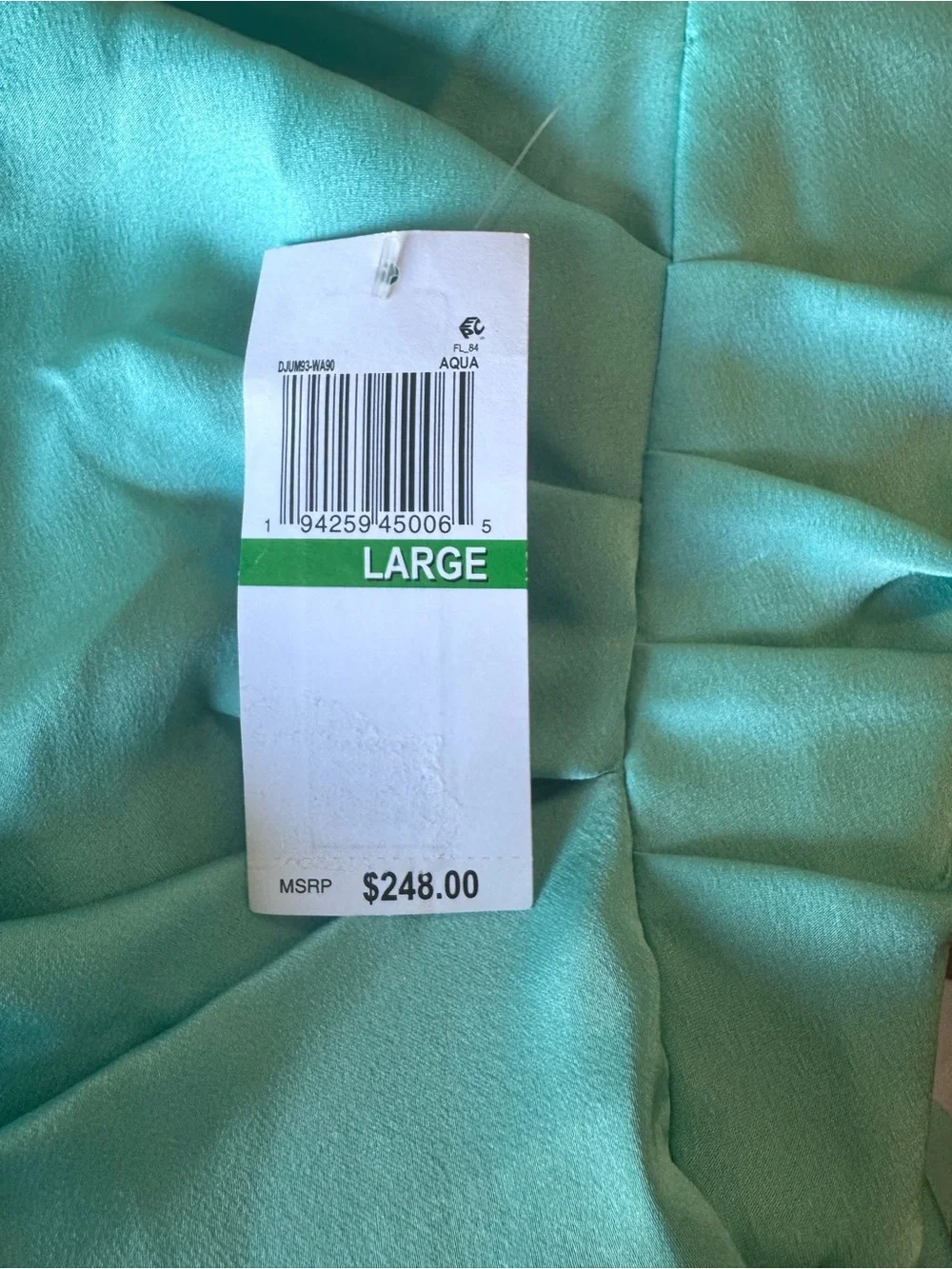 Dress The Population NWT Strapless Ruffle-Side Jumpsuit in Aqua